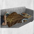 thumbnail image 6 of Seashells Soft Flannel Fleece Blanket, Seashells Anchors Starfish on Wooden Backdrop Nautical Elements Sea Theme, Cozy Plush for Indoor and Outdoor Use, 50" x 60", Brown Blue White, by Ambesonne, 6 of 6
