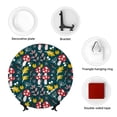 thumbnail image 4 of Zufioo Cartoon Leaf Mushroom Red Print Bone China Decorative Plate, Ceramic Dinner Plate with Stand Ceramic Decoration Homewares-7in, 4 of 6