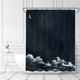 thumbnail image 2 of Moon Shower Curtain Night Starry Sky Cloud Stars New Moon Sparkly Shiny Fantasy Galaxy Decor Polyester Fabric Include Hooks,(36" Wx70 H), 2 of 3