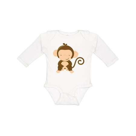 

Inktastic Happy Monkey Boys or Girls Long Sleeve Baby Bodysuit