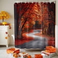 thumbnail image 3 of Shower Curtain 72"W x 96"L Autumn Forest Red Maple Trees Road Fabric Shower Curtains Set with Hooks Water Repellent Bathroom Curtains Machine Washable Bathroom Accessories, 3 of 6