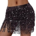 thumbnail image 4 of Women Belly Dance Skirt Sequins Costume Hip Belt for Rumba Performance Tango Black, 4 of 7