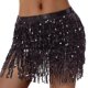thumbnail image 4 of Falda de danza del vientre para mujer, disfraz, ropa brillante, ropa de baile, cinturón de cadera, bufanda de cadera para Negro, 4 of 7