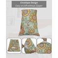 thumbnail image 6 of Teal Green Boho Floral Pillow Cases Standard Size Set of 2 - Microfiber Bed Throw Pillow Covers, Vintage Abstract Art Ethnic Flowers Decorative Lumbar Pillow Cover with Envelope Closure 20"x26", 6 of 6