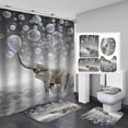 thumbnail image 1 of Christmas 3D Digital Bathroom Sets Ensemble Printing Shower Curtain 4 Pieces For Home Hotel Party Decoration 180 * 180cm, 1 of 8