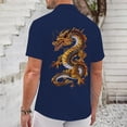 thumbnail image 3 of BOBOGOJP Shirts for Men Short Sleeve Button Down Shirts Fashion Textured Summer Beach Shirt,Navy M, 3 of 4
