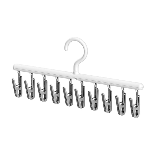 Tendedero de calcetines, percha de viaje con 10 pinzas, portátil, para pantalones de , sujetadores, guantes, bufandas y dormitorios. Gris