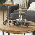 thumbnail image 3 of 11"W, 7"H Black Metal Bike Sculpture with Wood Accents, by DecMode (2 Count), 3 of 10
