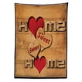 thumbnail image 3 of Ambesonne Saying Tablecloth Rectangular Table Cover, Hearts Words, 60"x90", Pale Brown Red Black, 3 of 4