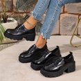 thumbnail image 6 of Willtoo Womens British‑Inspired Lace‑Up Walking Shoes Round‑Toe Chunky Lug‑Sole Low‑Top Block‑Heel Fashion Footwear for Daily Wear, 6 of 6