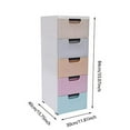 thumbnail image 4 of 5 Drawer Plastic Storage, Narrow Clothes Storage Tower, Toys Closet Drawers Organizer w/Handles&Wheels, Stackable Closet Drawers, Organizer Unit for Bedroom, Hallway- Colorful, 4 of 7