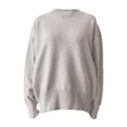 thumbnail image 5 of Beige Hoodies for Women's Fall and Winter Knit Crew Neck Loose Solid Color Sweater Fall Tops for Women 2025, 5 of 5