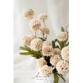 thumbnail image 3 of Pompon Mum Artificial Flower, 5pcs Faux Silk Mini Chrysanth with Stems, Bulk Fake Wedding Filler Flowers for DIY Bouquet Centerpieces Arrangements Shower Decorations, Beige, 3 of 4
