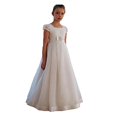 thumbnail image 1 of Robes de Fille en Organza Blanc 2018 pour Mariage Manches Courtes en Dentelle Première Communion, 1 of 2