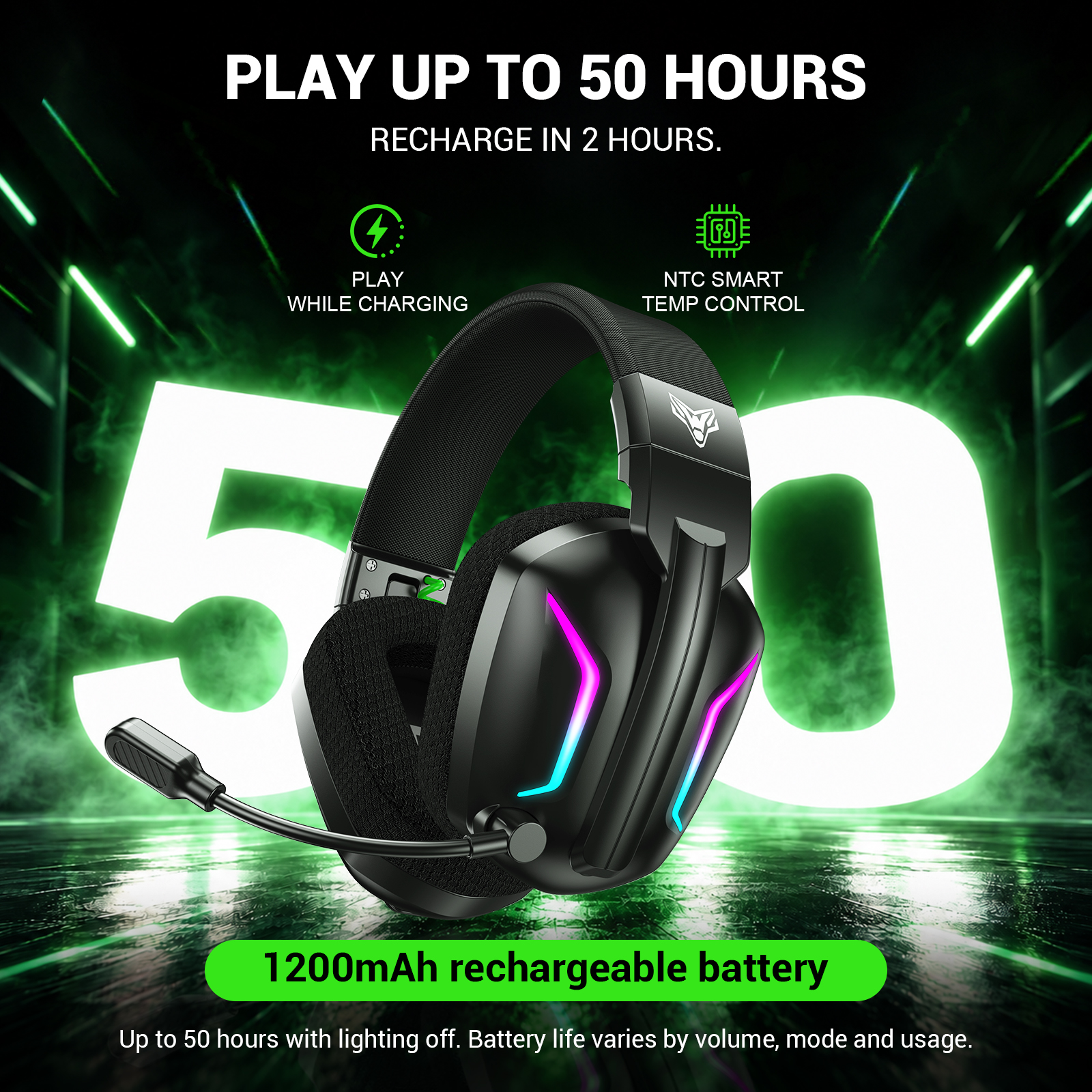 Vakedy Wireless Gaming Headset PS5/PS4/PC 2.4GHz Bluetooth photo 6