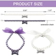 thumbnail image 2 of 2 Pcs Dog Cat Pearl Collar Necklace with Rhinestone Bone, Shiney Fancy Cat Wedding Collar Jewelry for Cat Puppy Dogs Pet Various Color Set, 2 of 4