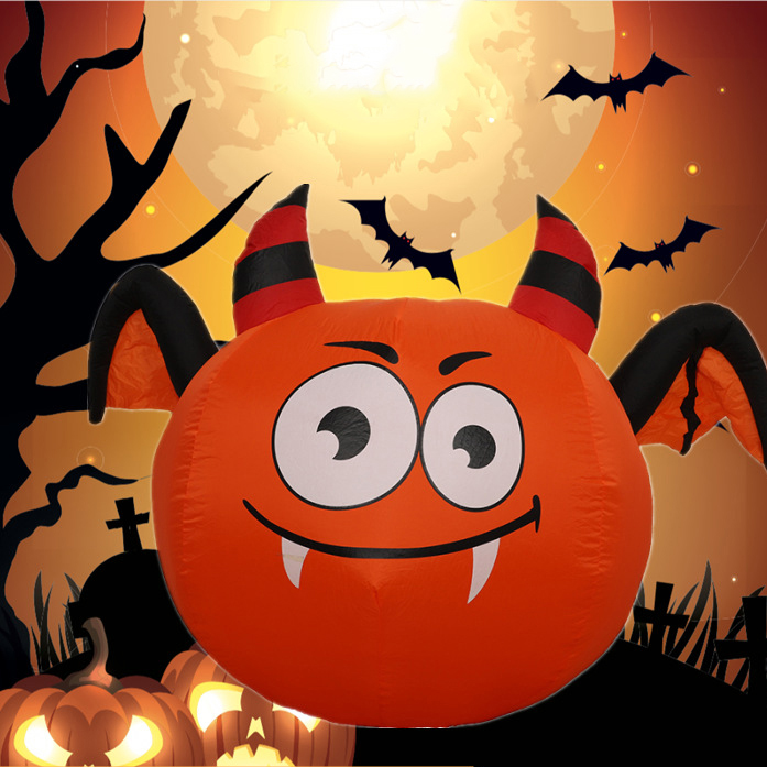 4FT Halloween Inflatable Pumpkin Ghost With LED Lights - Outdoor Blow Up Decoration For Yard, Garden, Party