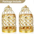 thumbnail image 3 of 2 Pieces Small Bird Cage Lantern Hanging Metal Tealight Holder, Gold Lanterns for Candles, Centerpieces, Vintage Wedding Party, Light Holder, Tea Ligh, 3 of 3