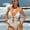 Cream, variant on Women's Crochet Hollow Out Bikini Set, Halter Shell Bead Peplum Top & Side Tie High Cut Cheeky Bottom Two Piece Boho Beach Bathing Suit Swimwear
