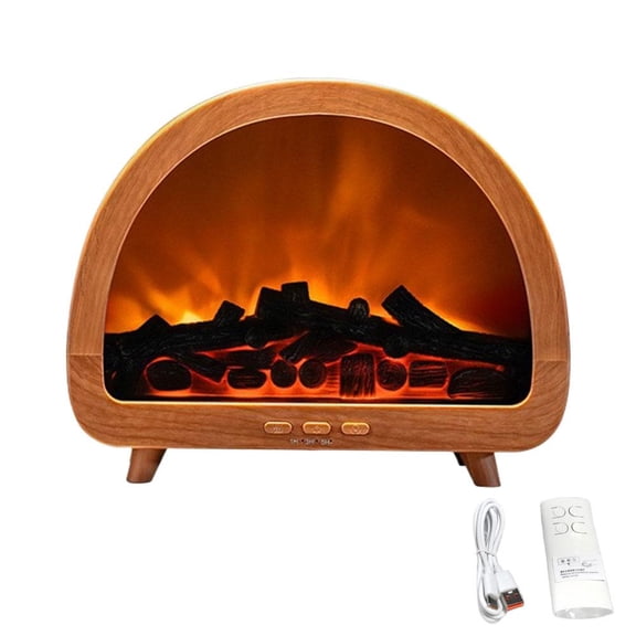 Aroma Diffuser with Remote Control, 200ml Fireplace Flame Humidifier, 5V USB Essential Oil Diffuser for Bedroom Desk
