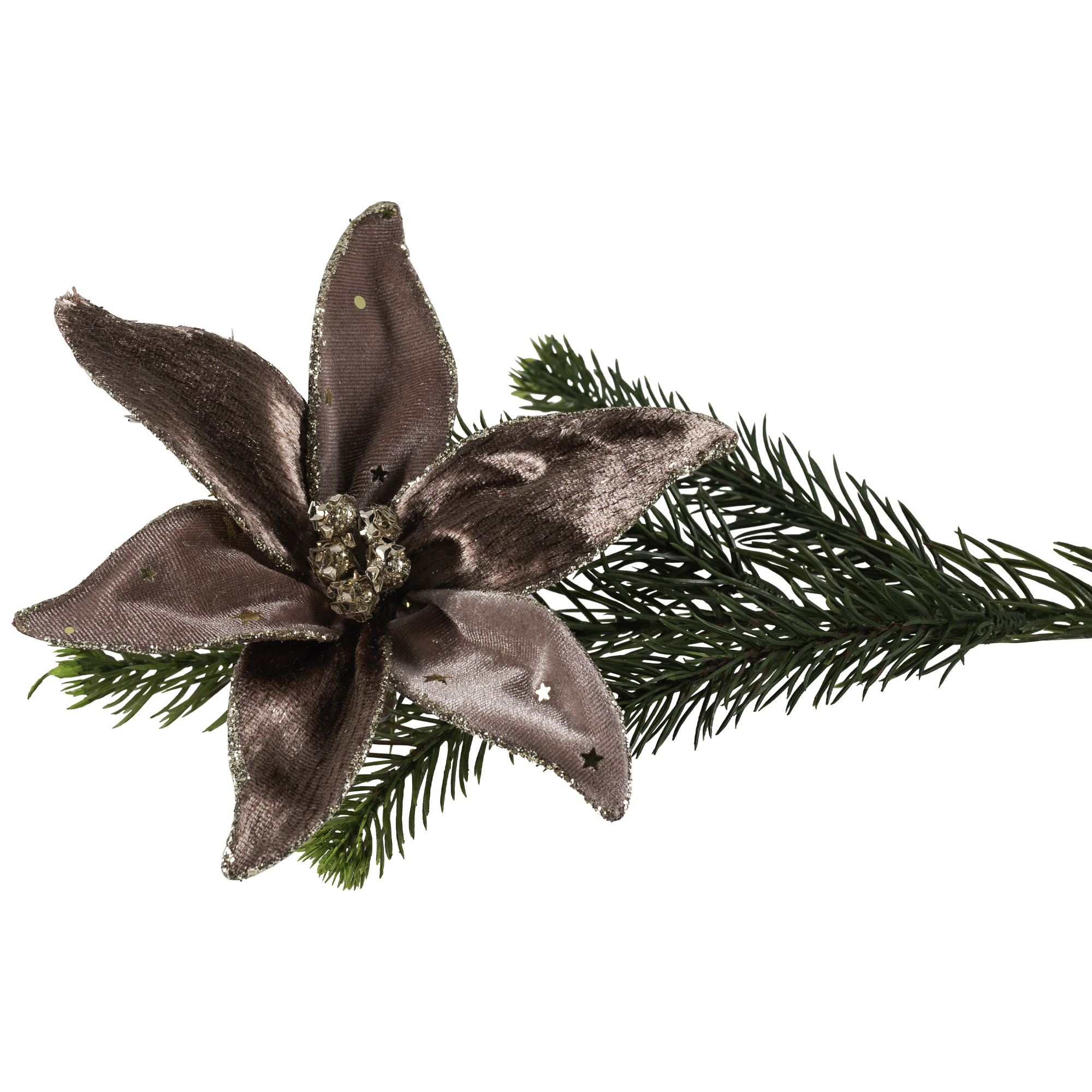 Northlight Glittered Flower Christmas Clip-on Ornament - 6" - Plum Purple