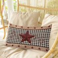 thumbnail image 4 of Red Texas Star Farmhouse Pillow Covers, Linen Long Throw Pillow Case, Black Plaid Berry Country Holiday Pillow Protector Decorative Cushion Cover for Living Room/Bedroom 16" x 24", 4 of 8