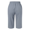 thumbnail image 5 of Ediodpoh Pants for Women Fashion Solid Large Pocket Elastic Casual Pants Pocket Capris for Women Light Gray XXXL, 5 of 6