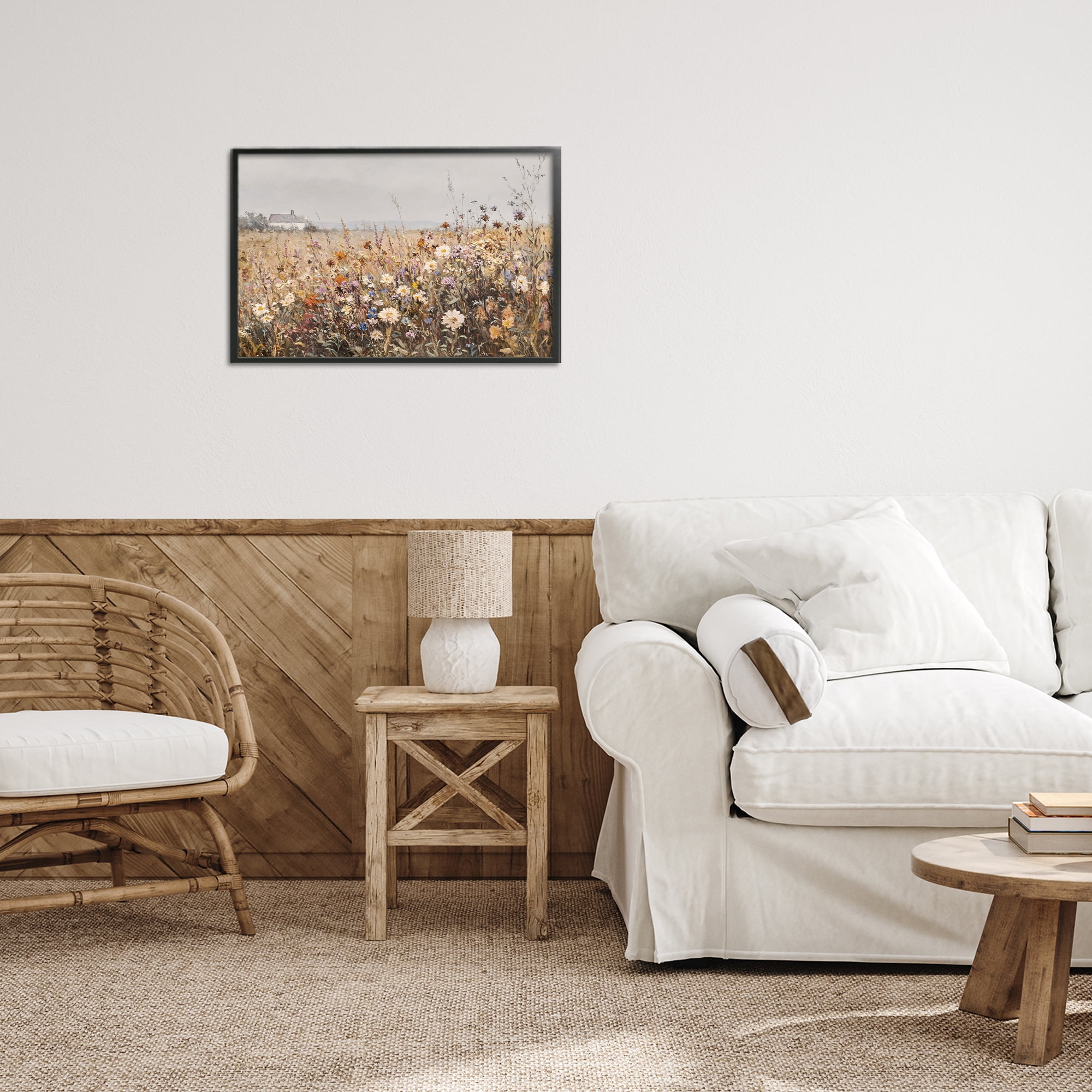 Stupell Industries Quaint Cottage Meadow Black Framed Giclee Art, design by Jacky Ngan