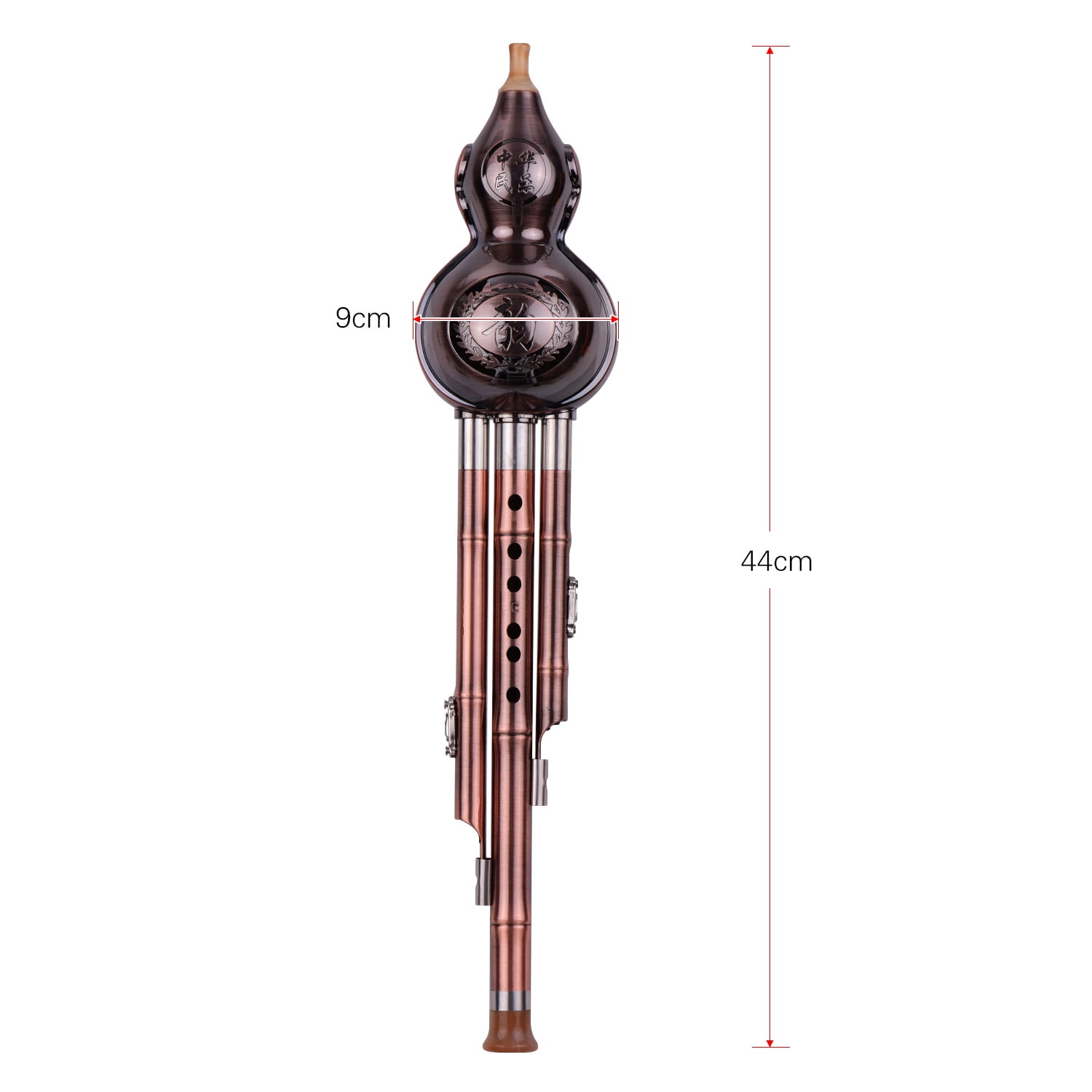 Gourd Flute,Amateurs Knot Carry Musical Plated S Chinese With Chinese Knot Tone C-key Cucurbit Chinese Knot Carry 3 Tone C-key With Copper Plated Chinese With Chinese Cucurbit Flute Wotao