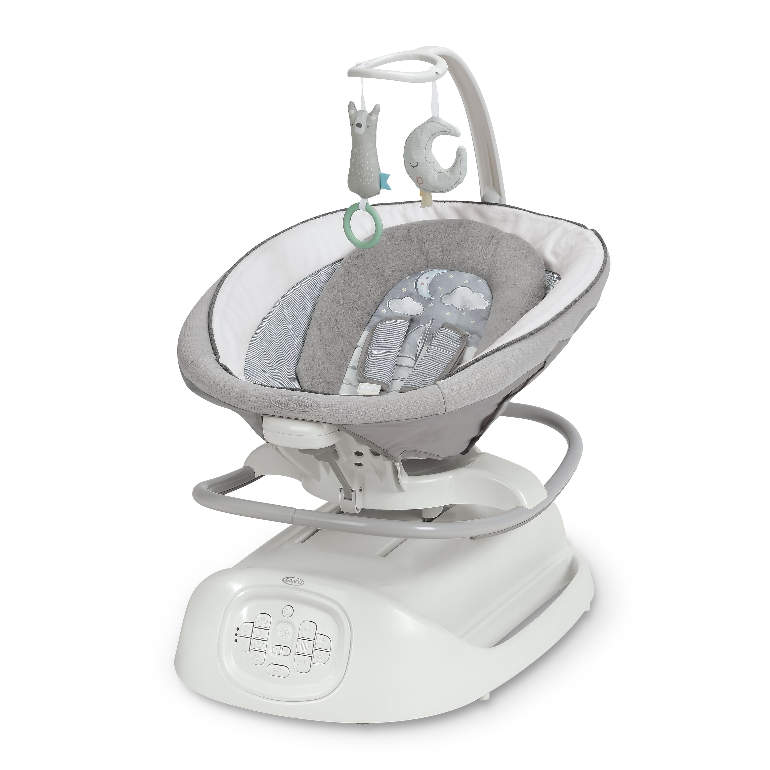 Photo 1 of **Missing Cord**Graco Sense2Soothe Baby Swing with Cry Detection Technology in Sailor - White