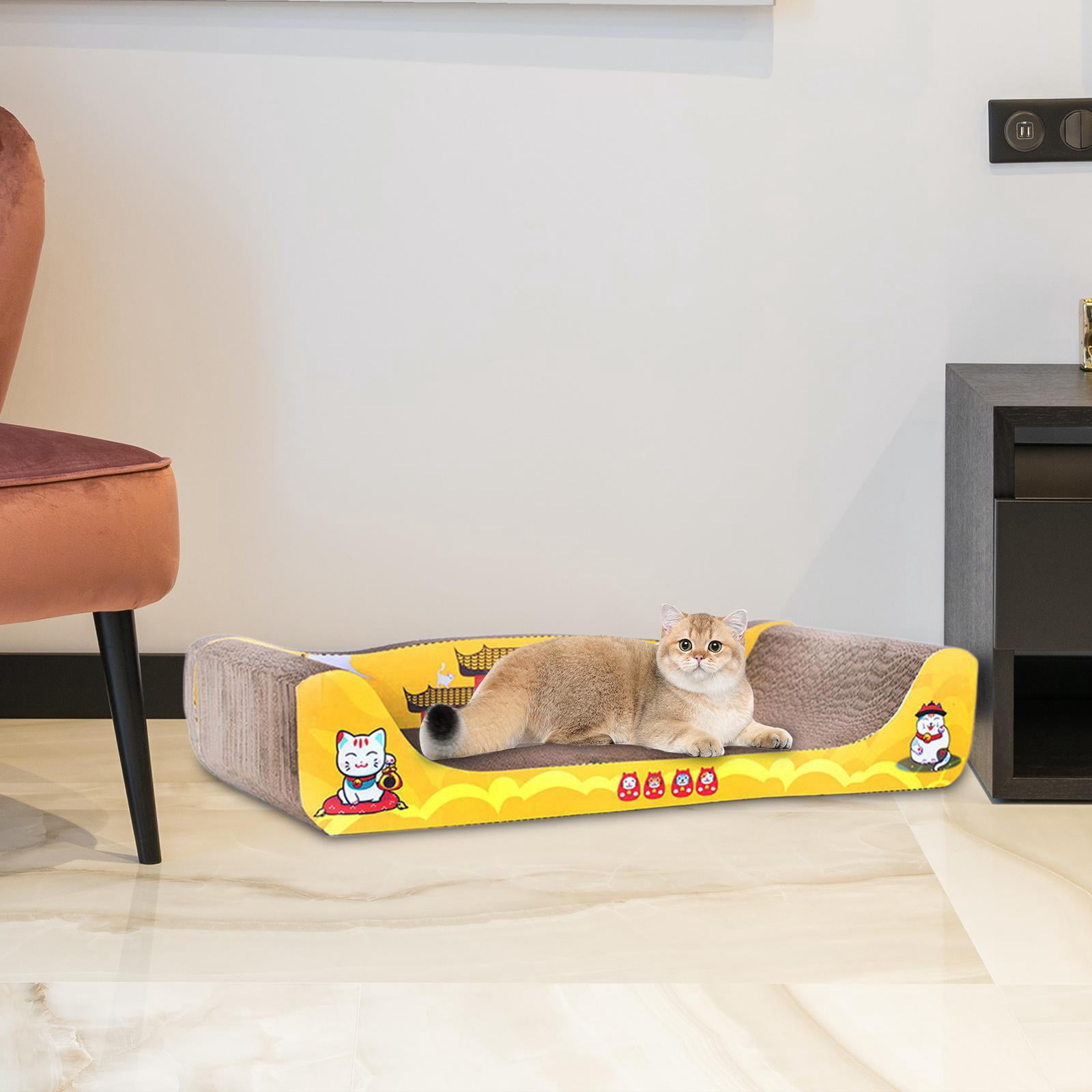 Cat Scratcher Cardboard, Cat Scratch Bed, Cat Furniture Large Wide Prevents Furniture Damage Cat Scratching Board for Indoor Cats Kittens Play 60cmx30cmx12cm