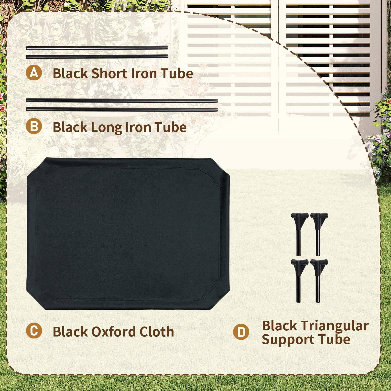 DEROFIT Elevated Dog Bed for Medium & Large Dogs, Durable Dog Cot with  Washable Mesh, Portable Cooling Raised Pet Bed, Black