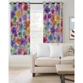 thumbnail image 2 of Colorful Flowers Blackout Curtains for Bedroom Living Room Darkening Curtains 96 Inches Long Spring Farmhouse Watercolor Floral Beige Window Curtain 2 Panels Set Window Treatment Drapes 52"x96", 2 of 9