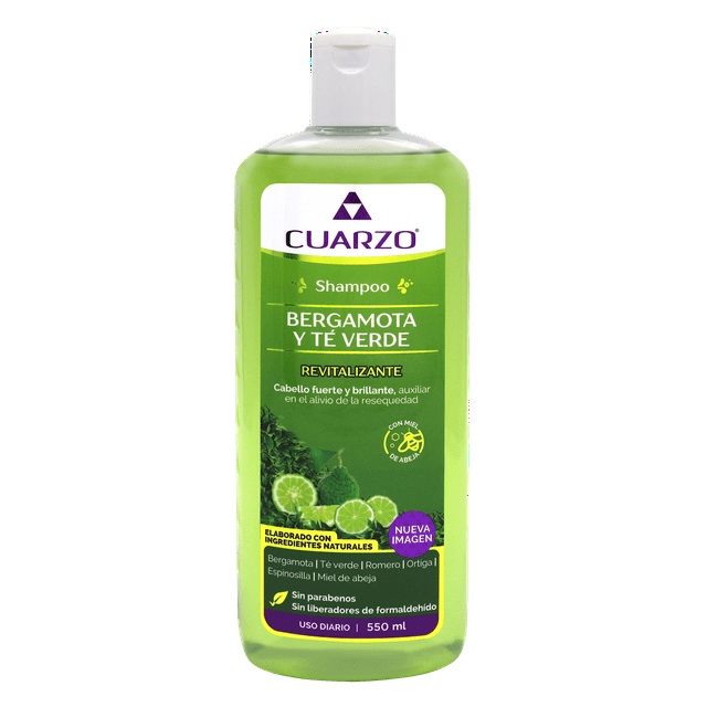 Shampoo Bergamota y Te Verde 550 ML Cuarzo Naturista