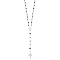 thumbnail image 2 of 925 Sterling Silver Black Onyx Rosary Bead Chain Necklace, 2 of 3