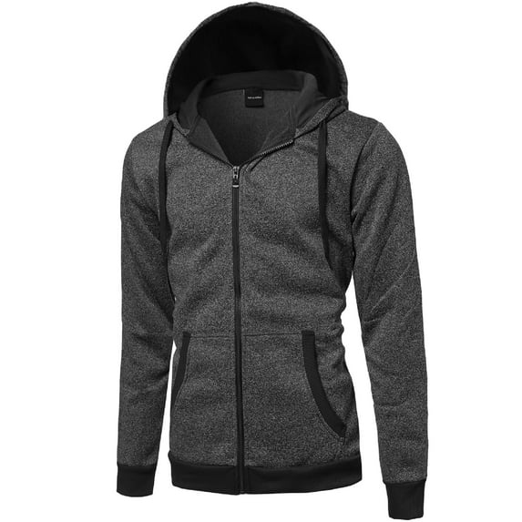 FashionOutfit Men's Plush Fleece Zip Up Hoodie Jacket