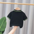 thumbnail image 4 of Zhuashum 5-6 Years T Shirt For Boy Solid Color Lapel Short Sleeve Tops Summer Tee Cute Daily Wear Black, 4 of 4