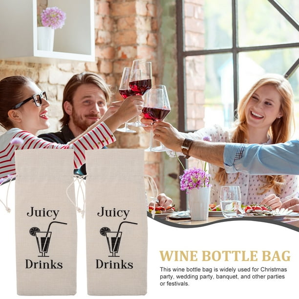 Linen wine bags hotsell