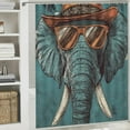 thumbnail image 6 of SHERONV Elephant Hat Sunglasses Shower Curtain Set with Hooks 36"x72, 6 of 7