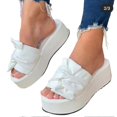 thumbnail image 5 of Con Solid-color Thick Bottom Slippers With Bowknot Non-slip Comfortable Beach Shoes For Shopping Dating, 5 of 5