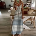 thumbnail image 2 of Besolor Robes d'Été pour Femmes Tendance Imprimée Col en V Bretelles Spaghetti Robe de Plage Décontractée Fluide Maxi, 2 of 5