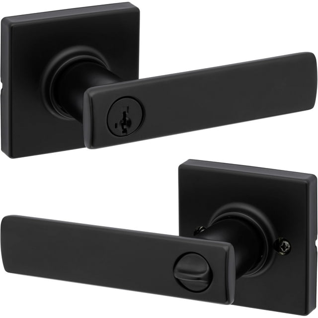 Breton Poignée de Porte Mate pour Couloir, Déco Moderne, Quincaillerie de Porte, Poignée de Porte Réversible pour Hall/garde-Robe, Finition Encastrée Microban