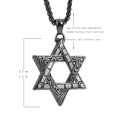thumbnail image 4 of HZMAN Magen Star of David Pendant Necklace Women Men Chain Silver Stainless Steel Israel Necklace (Black), 4 of 7
