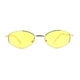 thumbnail image 3 of Narrow Hexagon Hippie Color Lens Metal Rim Dad Shade Sunglasses Gold Yellow, 3 of 4