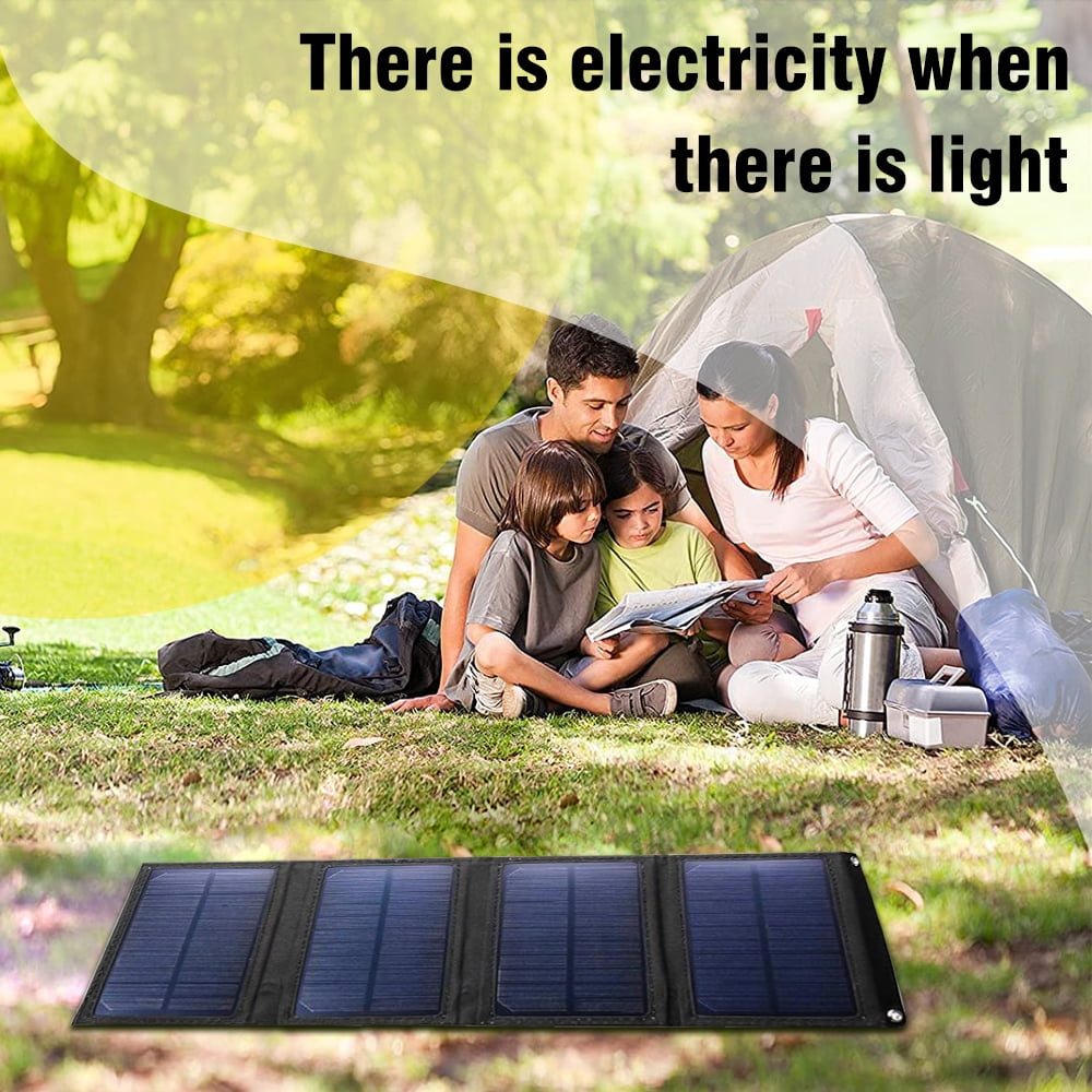 DFITO 80 Watts 10 Volts Monocrystalline Solar Panel Foldable USB Solar Panel Power Bank for Camping Hiking