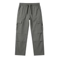 thumbnail image 3 of YABCSAZ Mens Cargo Pants Mid Rise Straight Leg Multi Pocket Breathable Casual Work Pants Cotton Blend Outdoor Joggers Streetwear Trousers with Pockets for Men, 3 of 8