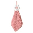 thumbnail image 2 of Hand Drying Towel with Hanging Loop,Daisy Design Lovely Fingertip Towel for Kids Adults, Soft Strong Water Absorption for Kitchen Bathroom Wash Basin,1pc(Pink), 2 of 4