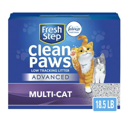 Fresh Step Advanced Clean Paws Clumping Cat Litter  Low Tracking  Odor Control  18.5 lb