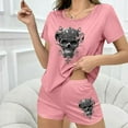 thumbnail image 4 of Censtreet Women's Pajama Sets Halloween Short Sleeve Pjs 2 Piece Top and Shorts Sleepwear Comfy Soft Lounge Sets S-XL, 4 of 7