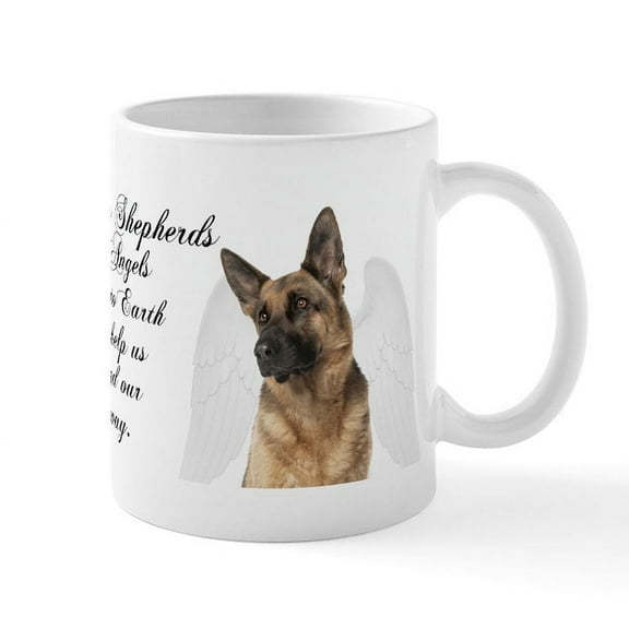 CafePress - German Shepherd Angel Mug - 11 oz Ceramic Mug - Novelty Coffee Tea Cup